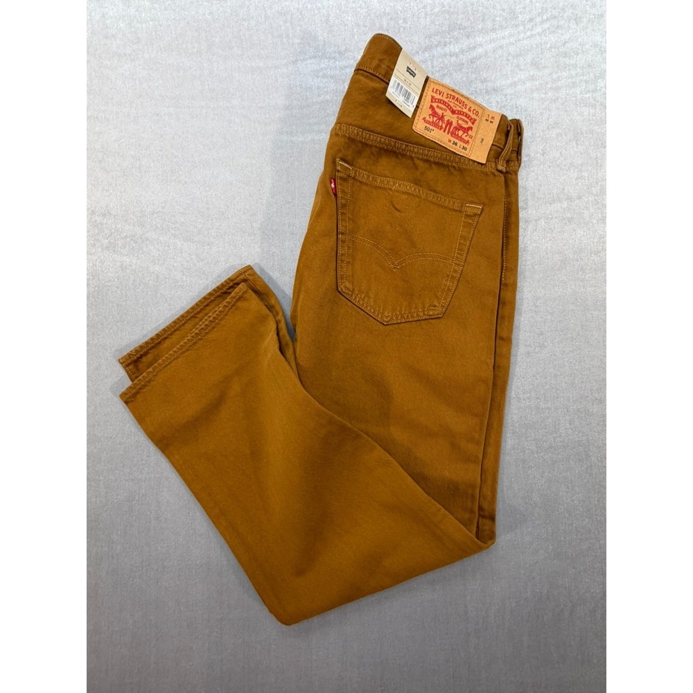 Levis 501 Men's Original Fit Button Fly Tobacco Colored Jeans 36x30 NWT